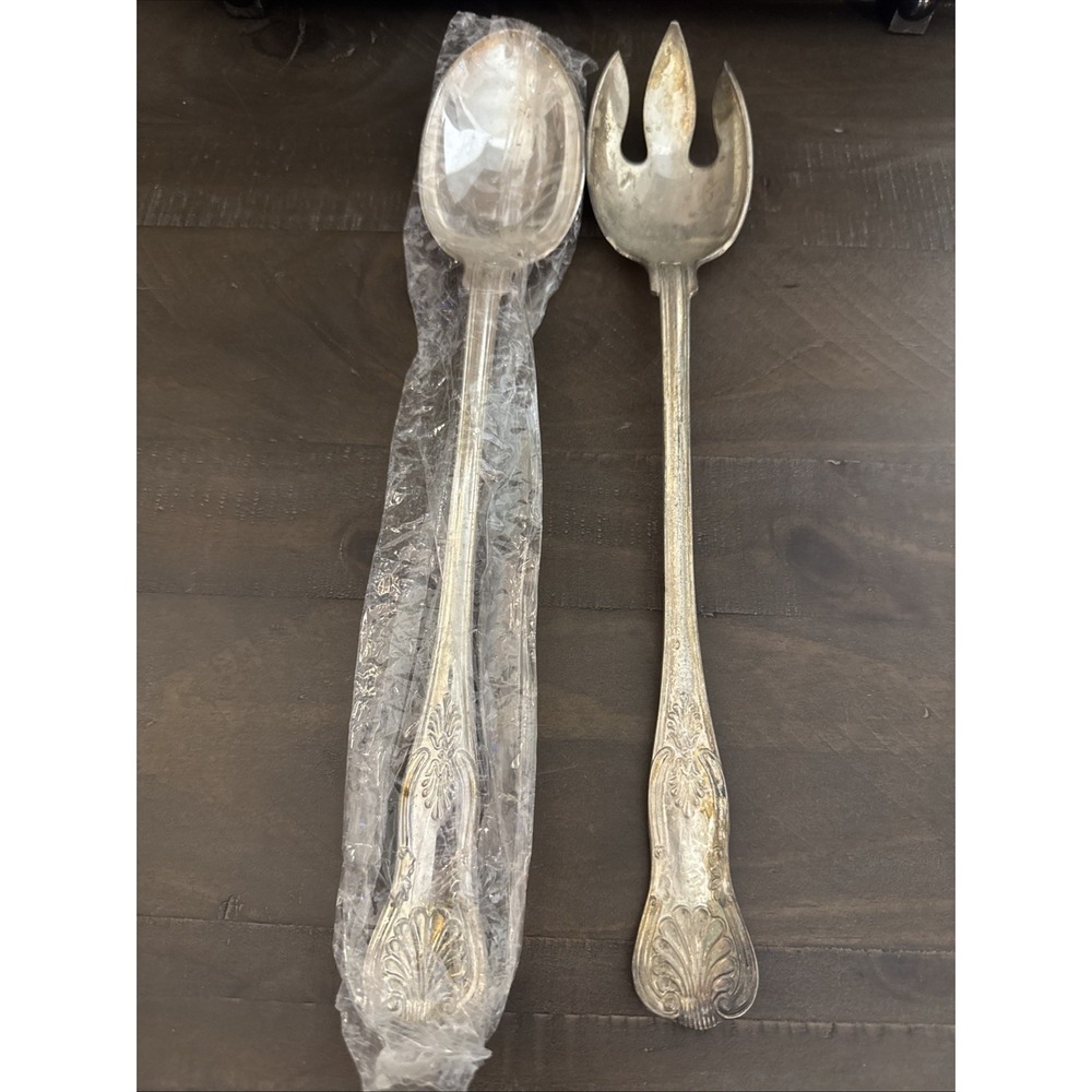 FB Rogers  (FBR14) Set Of 2 Large Solid Serving Salad Set‎ Fork And Spoon Shell